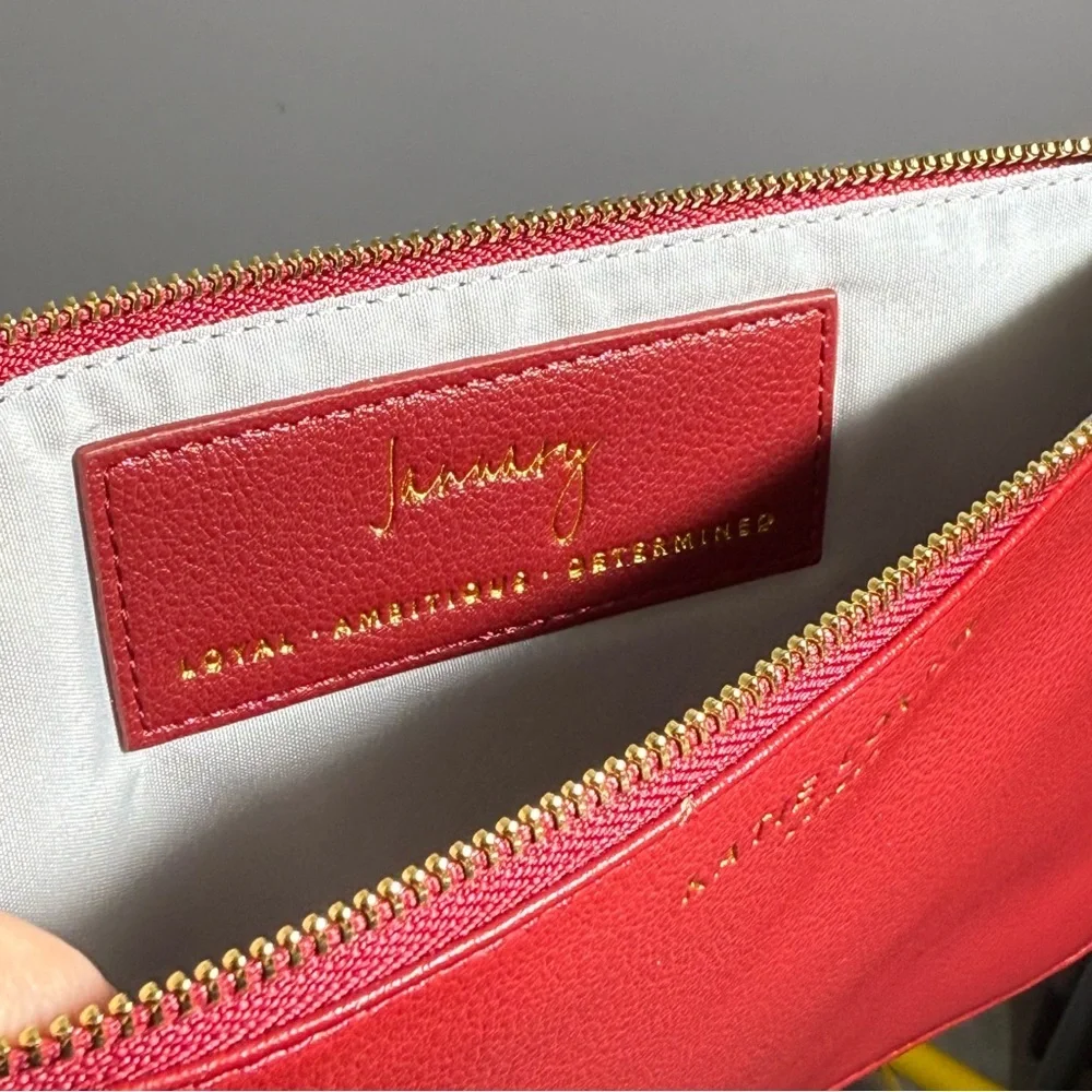 KATIE LOXTON Birthstone Perfect Pouch 'January' Garnet in Dark Red